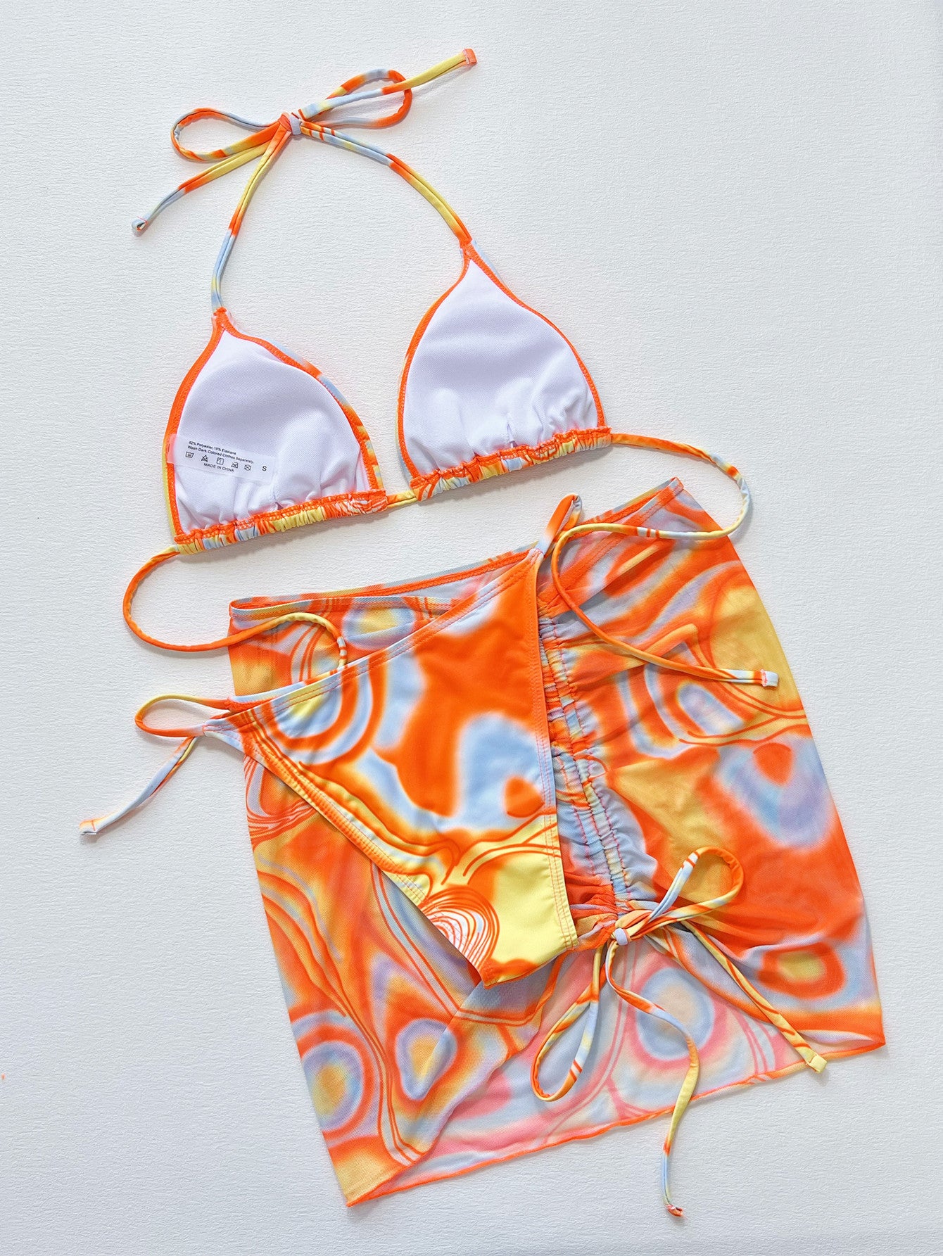 deux pièces maillot de bain orange femme