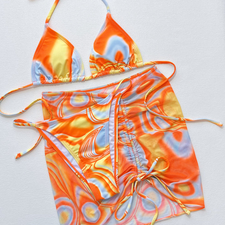 deux pièces maillot de bain orange femme