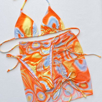 deux pièces maillot de bain orange femme