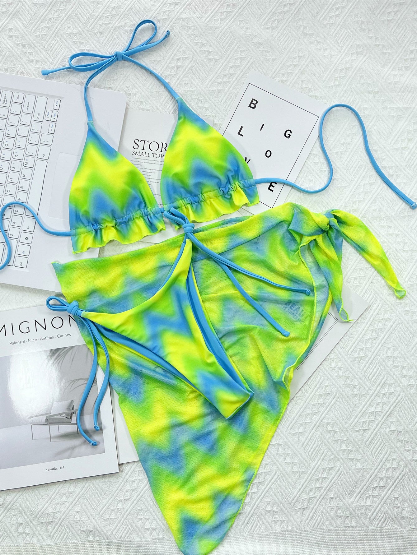 maillot de bain femme 2 pièces multicolore