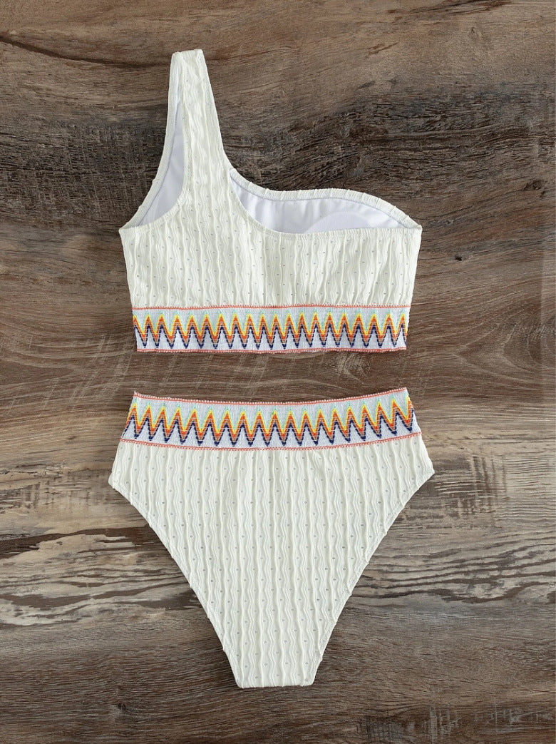 Maillot de bain bandeau taille haute femme – Élégant & tendance été 2025